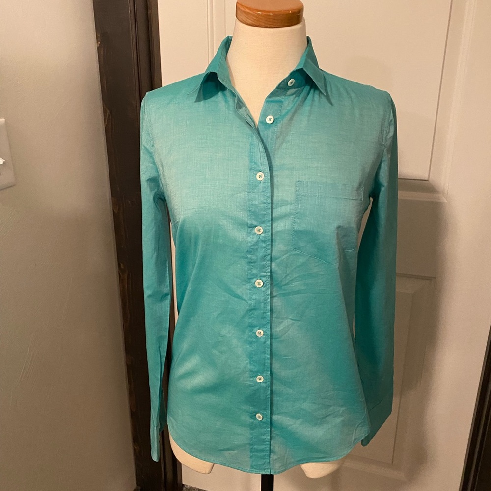 Brand new J. Crew NWT. Turquoise button down.